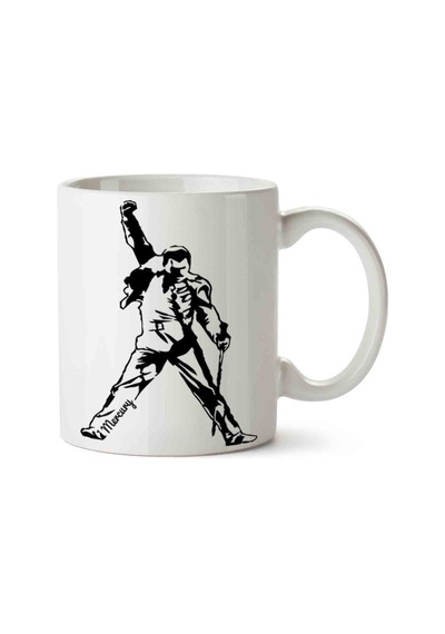 Freddie Mercury 11 Porselen Kupa Bardak Beyaz