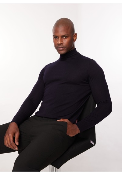 At.p.co Yarım Balıkçı Yaka Slim Fit Siyah Erkek Kazak A274a07emp-