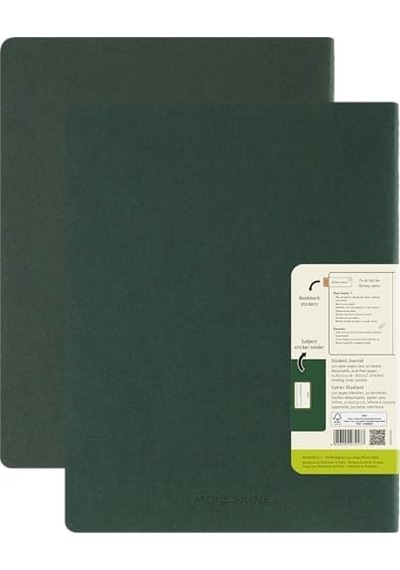 Moleskine Student Cahier Not Defteri 2&apos Li Set Çizgisiz Xxl Boy Mersin Yeşili 103 Ivory