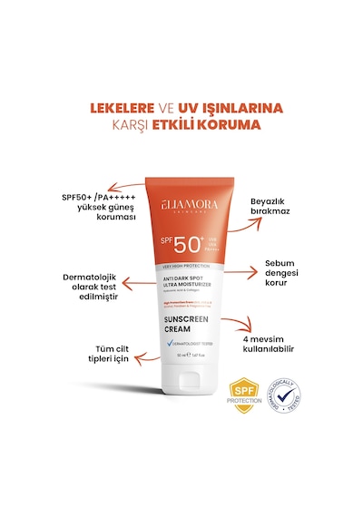 Eliamora Yoğun Leke Karşıtı +50 SPF Güneş Kremi 50 ML
