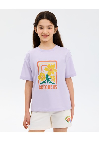 Skechers G Graphic Tee Oversize T-shirt Büyük Kız Çocuk Mor Tshirt Sk2610019-0764 Mor