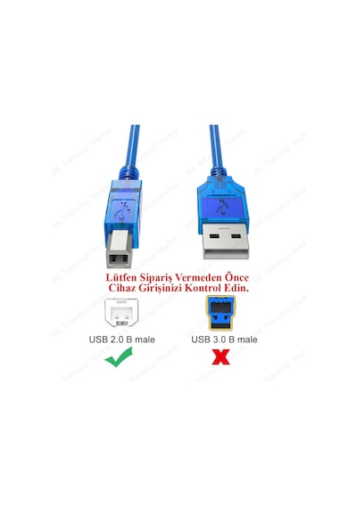 10 Metre Usb2.0 Filtreli Yazıcı Tarayıcı Kablosu