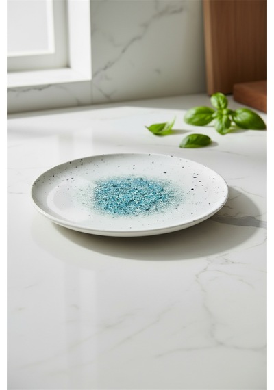 12'li Valencia Düz Tabak 17cm Dijital Splash Rinart Krem