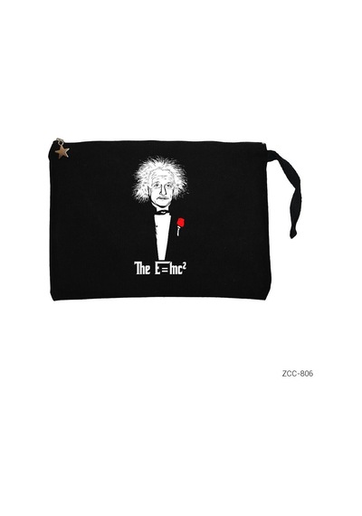 Einstein Emc2 Siyah Clutch Astarlı Cüzdan / El Çantası