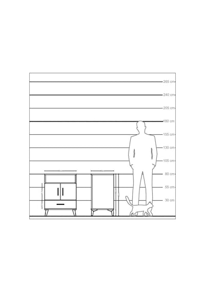 Kronos Komodin 3 Raflı Tek Çekmeceli 2 Kapaklı 60x59x80 Çam-çam Çam