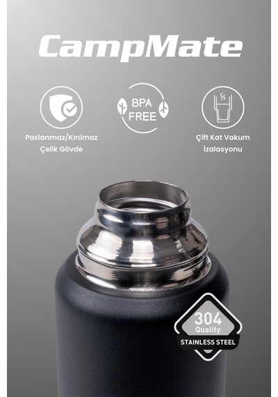 Cooker Campmate 1 Litre Paslanmaz Çelik Termos Ckr2081 Siyah