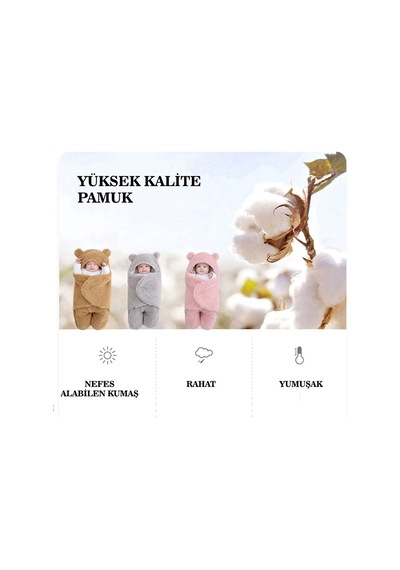 Hilyus 0-12 Ay Bebek Dış Kundak Welsoft Battaniye Ayaklı Model
