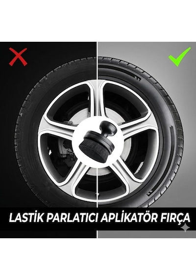 Sogud Araba Lastik Parlatıcı Aplikatör Fırçası Ergonomik Tutma Saplı, Lastik Parlatma Süngeri, Araç Lastik