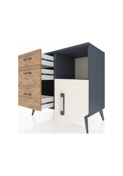 Hyperion Şifonyer Tek Raflı 3 Çekmeceli Tek Kapaklı 88x44x80 Antrasit-aytaşı/çam Aytaşı/çam Hyperion Şifonyer Tek Raflı 3 Çekmeceli Tek Kapaklı 88x44x80 Antrasit-aytaşı/çam Aytaşı/çam