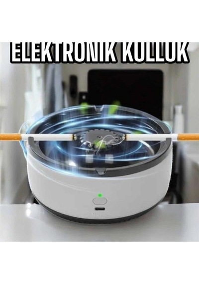 Sensörlü Elektronik Duman Giderici Küllük Çıkarılabilir Tepsili Pilli Tasarım
