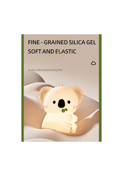 Sevimli Koala Şarjlı Gece Lambası Beyaz Beyaz