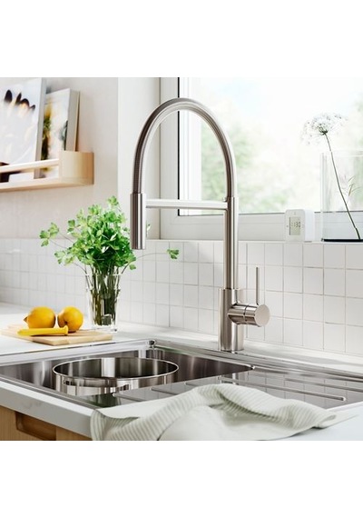 Ikea Sallsjön Eviye Bataryası, Metal Rengi, Spreyli Ve Spiralli