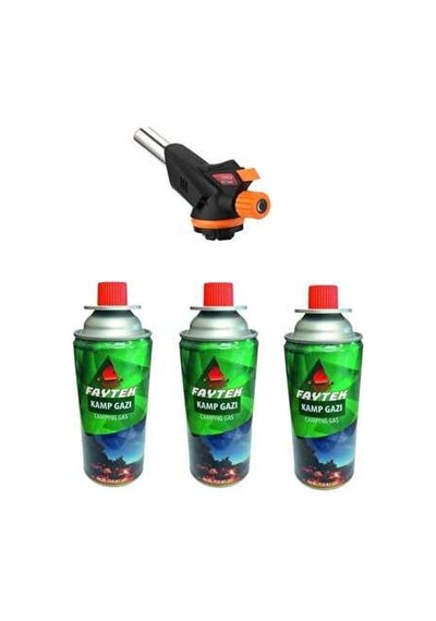3 Kartuşlu Çakmak Pürmüz Seti - Turbo Tourch Kamp Piknik Pürmüz