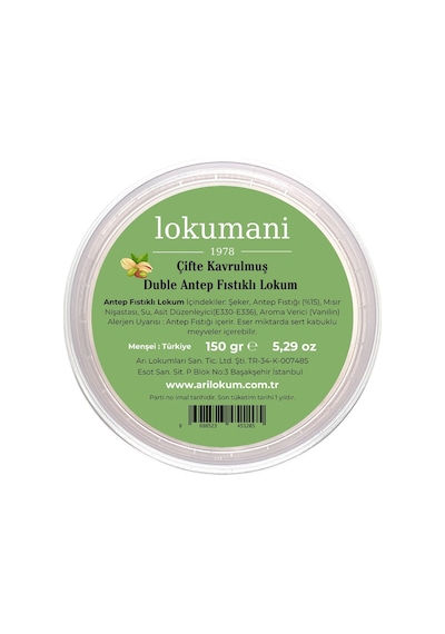 Çifte Kavrulmuş Duble Antep Fıstıklı Lokum 150 Gr