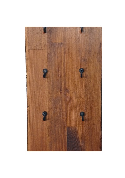 Doğal Ahşap 8 Li Kahve Fincanı Askılığı 17x40 Cm Duvar Tipi Espresso Fincan Standı .