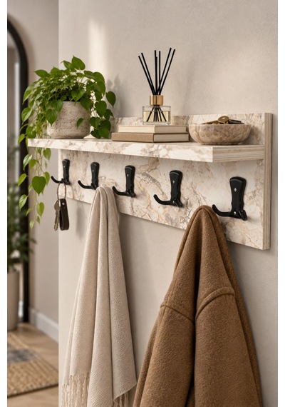 Sulorahome Duvar Askılığı 80 Cm Beyaz Mermer