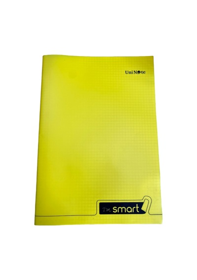 Uninote I'm Smart Kareli Defter Sarı Kapak A4 Okul Defteri