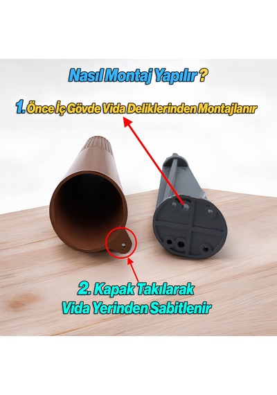 Badem10 Açılı Konik 12 Cm Ahşap Desenli Ayak Mobilya Yükseltici Baza Ayağı Koltuk Kanepe Altı Puf Ayakları 6395751