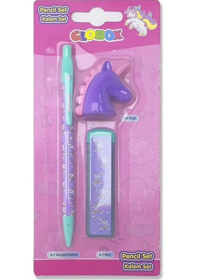 Unıcorn Kalem Silgi Ve Uç Seti Mor-pembe