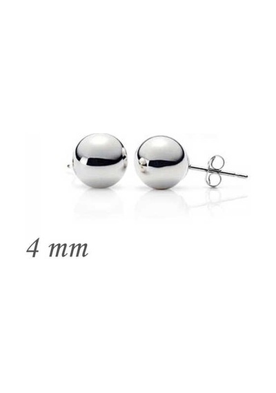 Gümüş Top Küpe - 4 Mm Gold - Rose Gold
