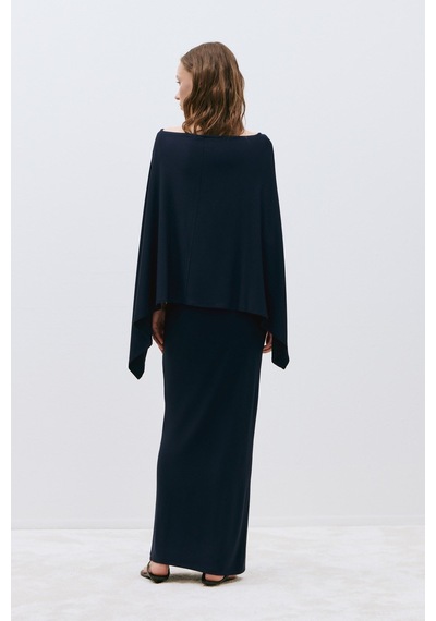 Suud Collection Lacivert Rae Penye Pelerin