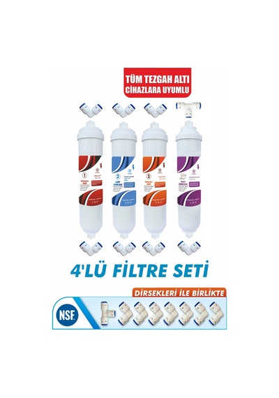 Kapalı Kasa Su Arıtma Cihazları için 4'Lü Filtre Seti