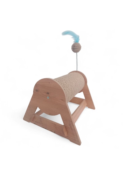 Kedi Tırmalama Tahtası - Yatay & Dönebilen - Yaylı Top Eklenmiştir - 29cm