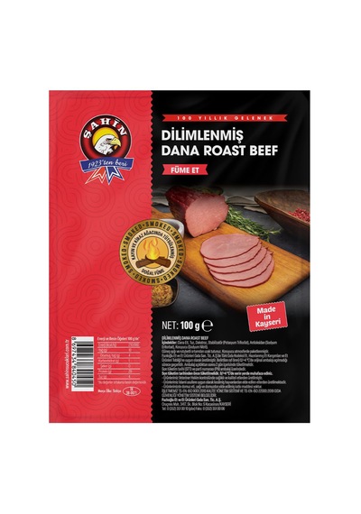 Şahin Dilimlenmiş Dana Roast Beef 100gr