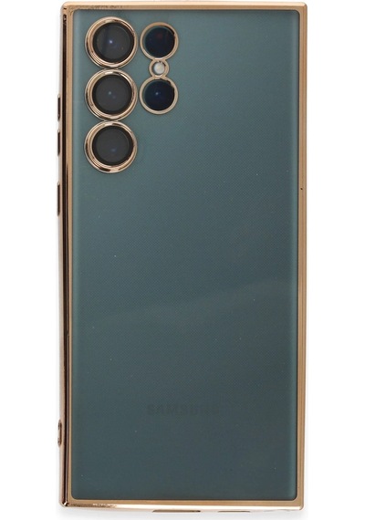Newface - 990 - Samsung Galaxy S22 Ultra Kılıf Razer Lensli Silikon - Csmo-tex - - Gold
