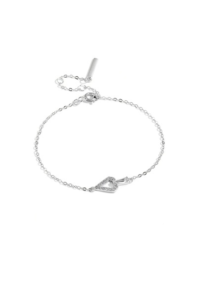 Brezza Lusso JewelryMinimalist Üçgen Baget Detaylı 925 Ayar Kadın Gümüş Bileklik Gümüş