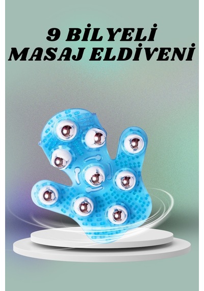 9 Bilyeli El Şeklinde Omuz Bacak Masaj Aleti Masaj Eldiveni Giyilebilir Plastik Vücut Gri 36235911