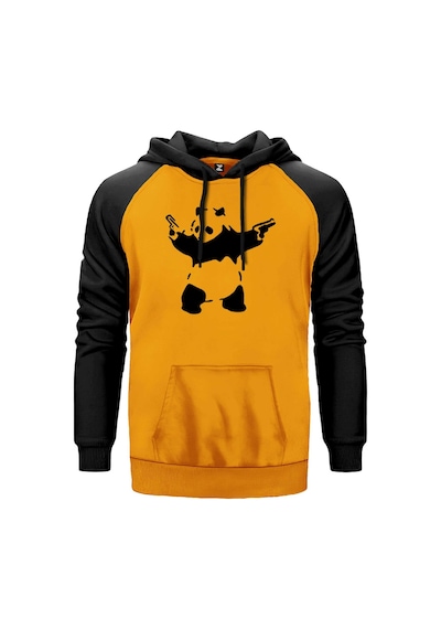 Panda Guns Sarı Renk Reglan Kol Sweatshirt Sarı