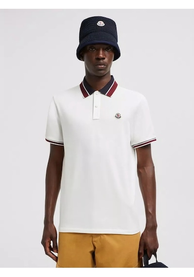 Moncler Polo Yaka Pike T-shirt Regular Fit Beyaz