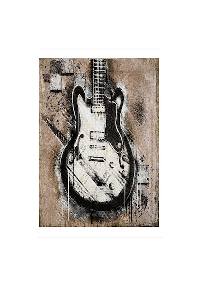 Bedeko Caz Gitar Tasarım Ahşap Tablo 50 Cm X 70 Cm