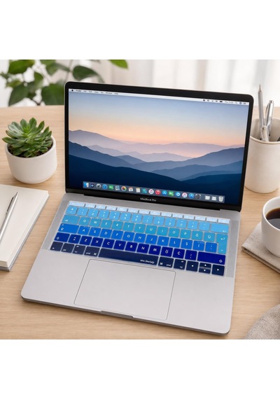 Türkçe Q Klavye Koruyucu Macbook A1534 A1708 Uyumlu Uk Avrupa Ters L Enter Silikon Klavye Koruyucu Turkish Q Keyboard Cover Lacivert Mavi