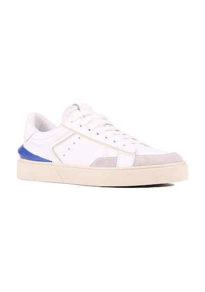 Shoetyle - Beyaz Hakiki Deri Bağcıklı Erkek Sneaker 666-23-1253 Beyaz