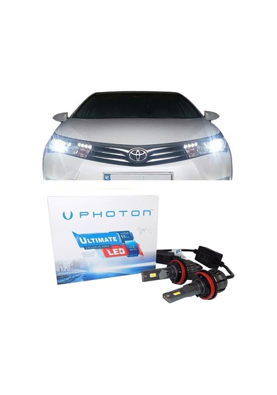 Toyota Corolla E170 Led Xenon Kısa Far Ampulü H11 Ultimate 9500 Lumens Yeni Seri Beyaz 2013-2018