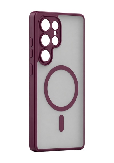 Samsung Uyumlu Galaxy S24 Ultra Loji Magsafe Kapak - Bordo Standart