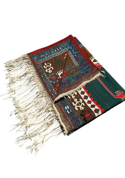 El Dokuma Antika Obruk Kilimi 130x180 Kök Boya İnce Koleksiyonluk Kilim