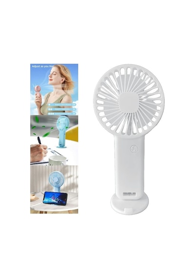 Mini Fan,telefon Tutucu,portatif El Vantilatörü Beyaz 9,3x19cm