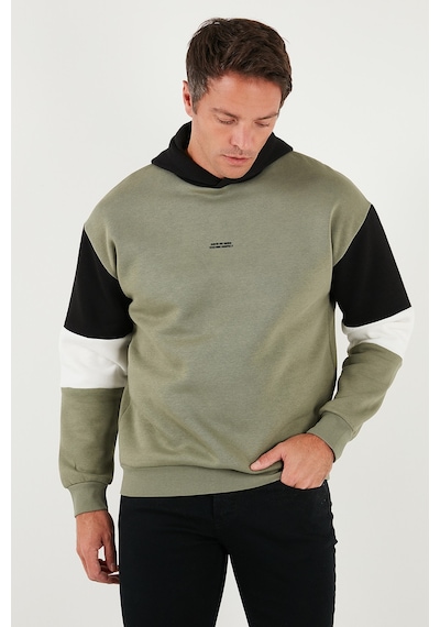 Buratti Pamuklu Relaxed Fit Kapüşonlu Içi Tüylü Yumuşak Şardonlu Erkek Sweat 5905299 Haki