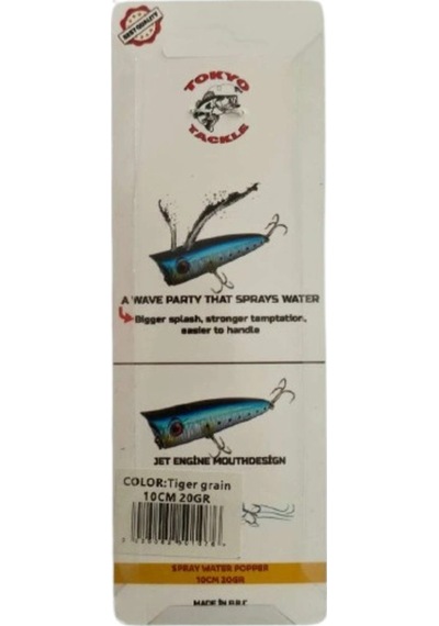 Spray Water Popper Su Üstü Püskürtmeli Sahte Popper Yem 10cm 20gr P16s5144