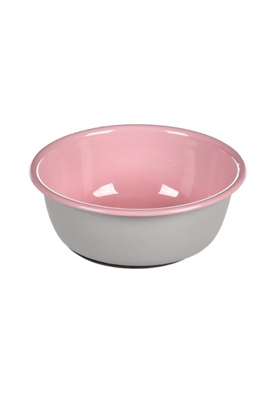 Flamingo Nell Boyalı Çelik Mama Kabı Antislip Gri-pembe 250ml