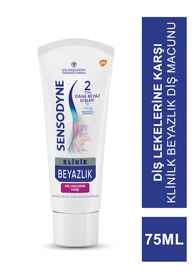 Sensodyne Klinik Beyazlık Diş Lekelerine Karşı Diş Macunu 4 x 75 ML