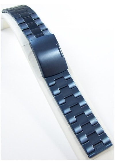 20Mm Lacivert Metal Saat Kordonu Çelik Kolçak 1Kalite Metal Kayış