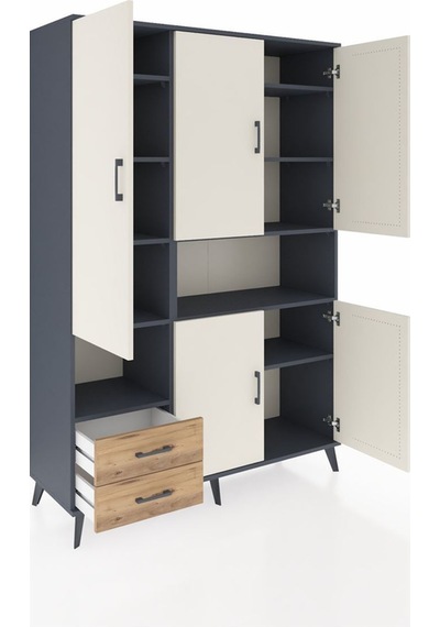 Hyperion Dolap 10 Raflı 2 Çekmeceli 5 Kapaklı 132x44x195 Antrasit-aytaşı/çam Aytası/atlas Çam Hyperion Dolap 10 Raflı 2 Çekmeceli 5 Kapaklı 132x44x195 Antrasit-aytaşı/çam Aytası/atlas Çam