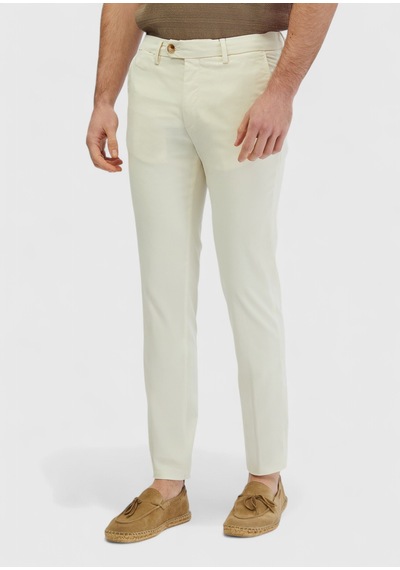 Ramsey Ekru Düz Dokuma Regular Fit Casual Pantolon