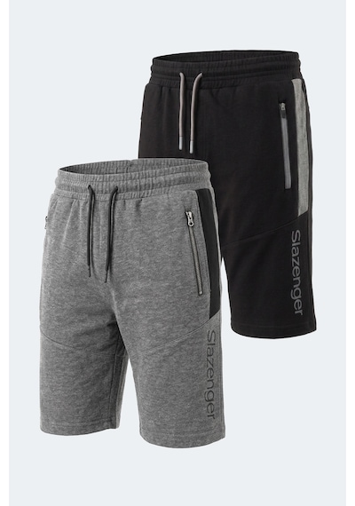 Slazenger Nıkon I 2 Li Set Erkek Siyah - Koyu Gri Şort