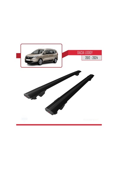 Dacia Lodgy 2012 Ve Sonrası İle Uyumlu Hook Model Anahtar Kilitli Ara Atkı Tavan Barı Siyah