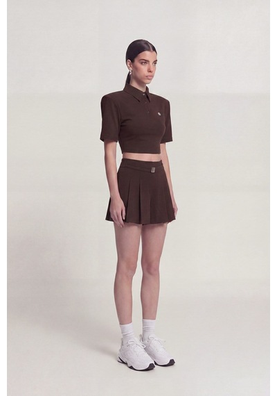 Holly Lolly Vatkalı Polo Yaka Carolyn T-shirt Kahve